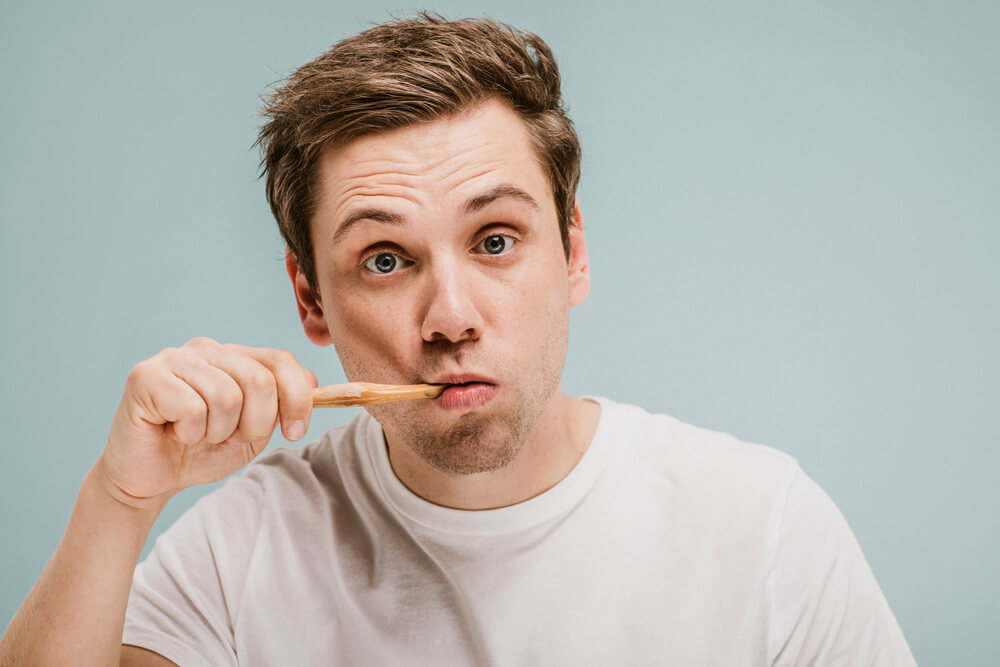 Man brushing his teeth