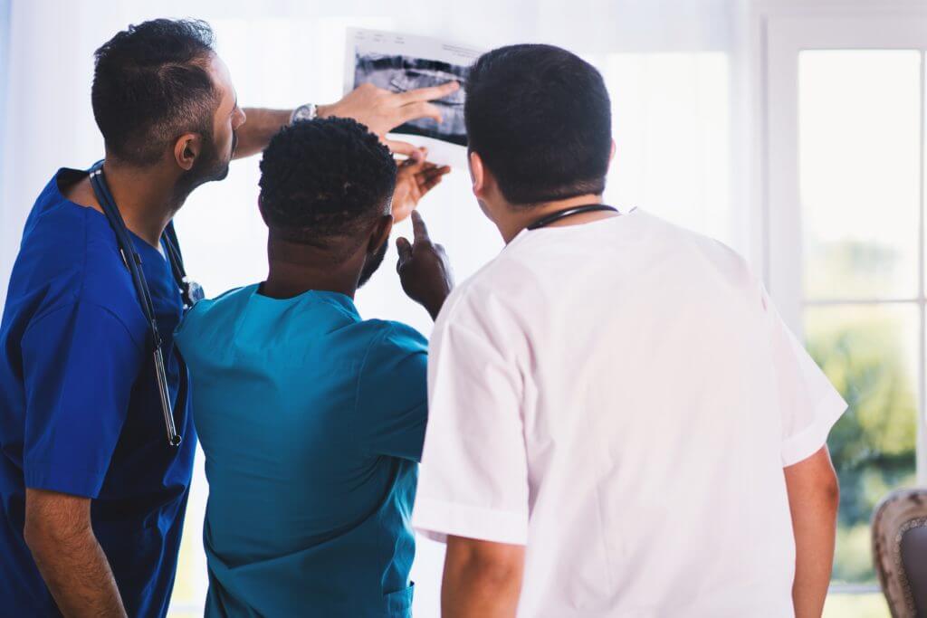 dentists watching x ray