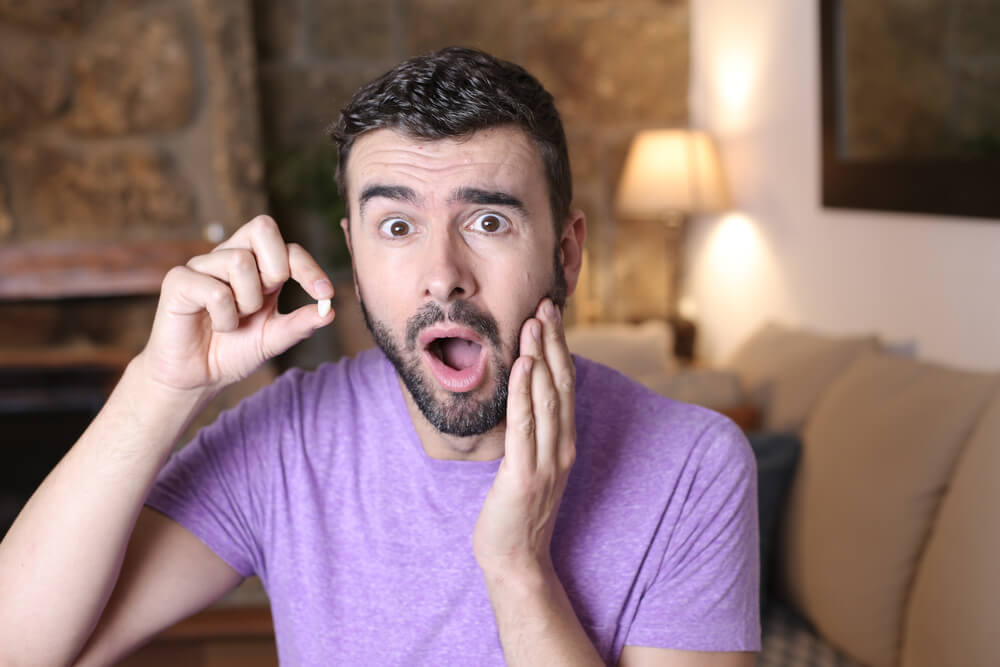A man that just lost his teeth